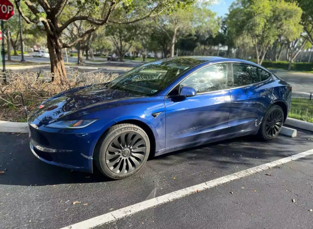 Highland Tesla Model 3 4 x 18" Wheel Covers Cover Hub Cap 2023-2025 Storm