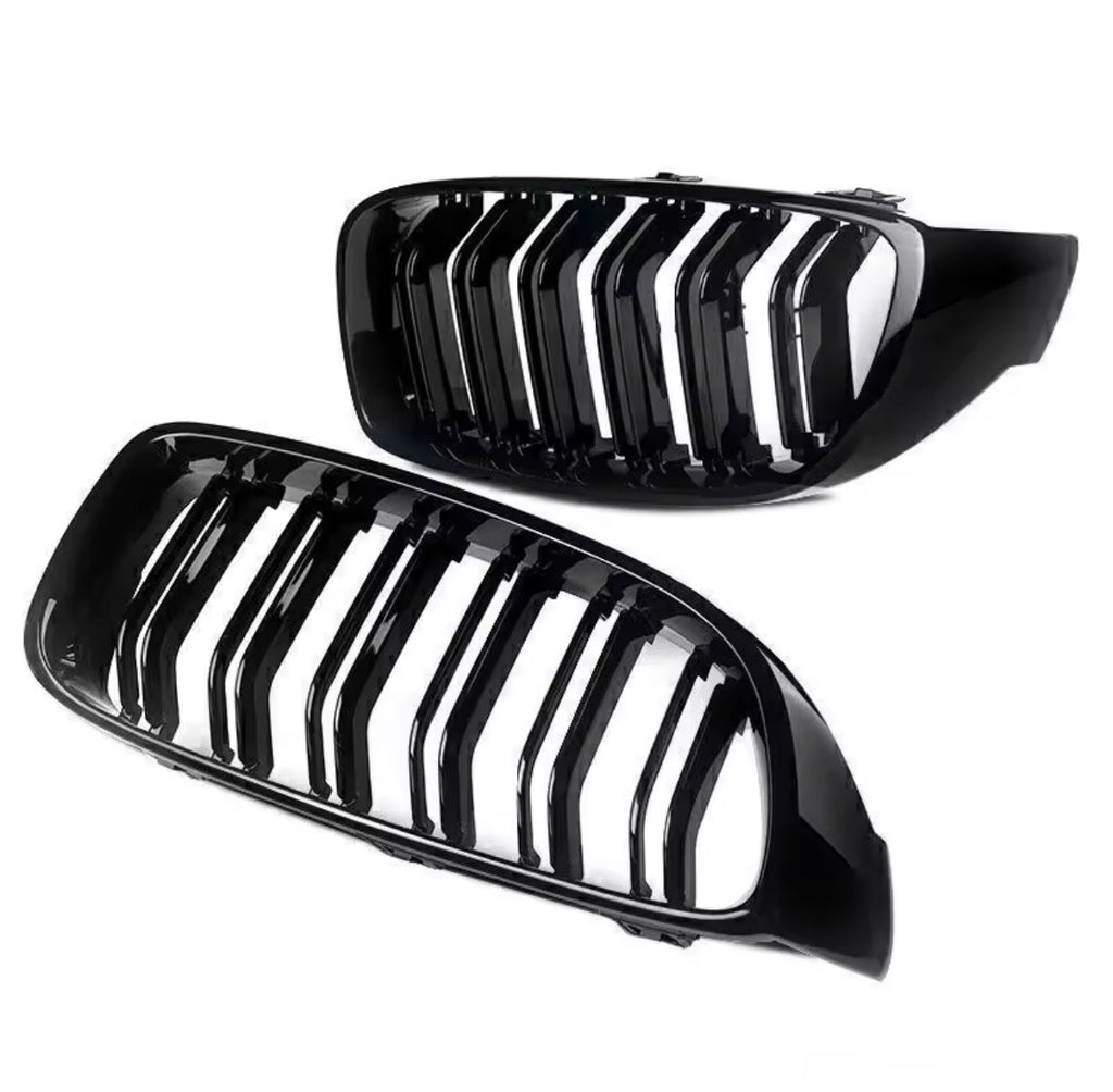 BMW 4 Series Gloss Black Kidney Grille dual line M4 Style F32 F33 F36