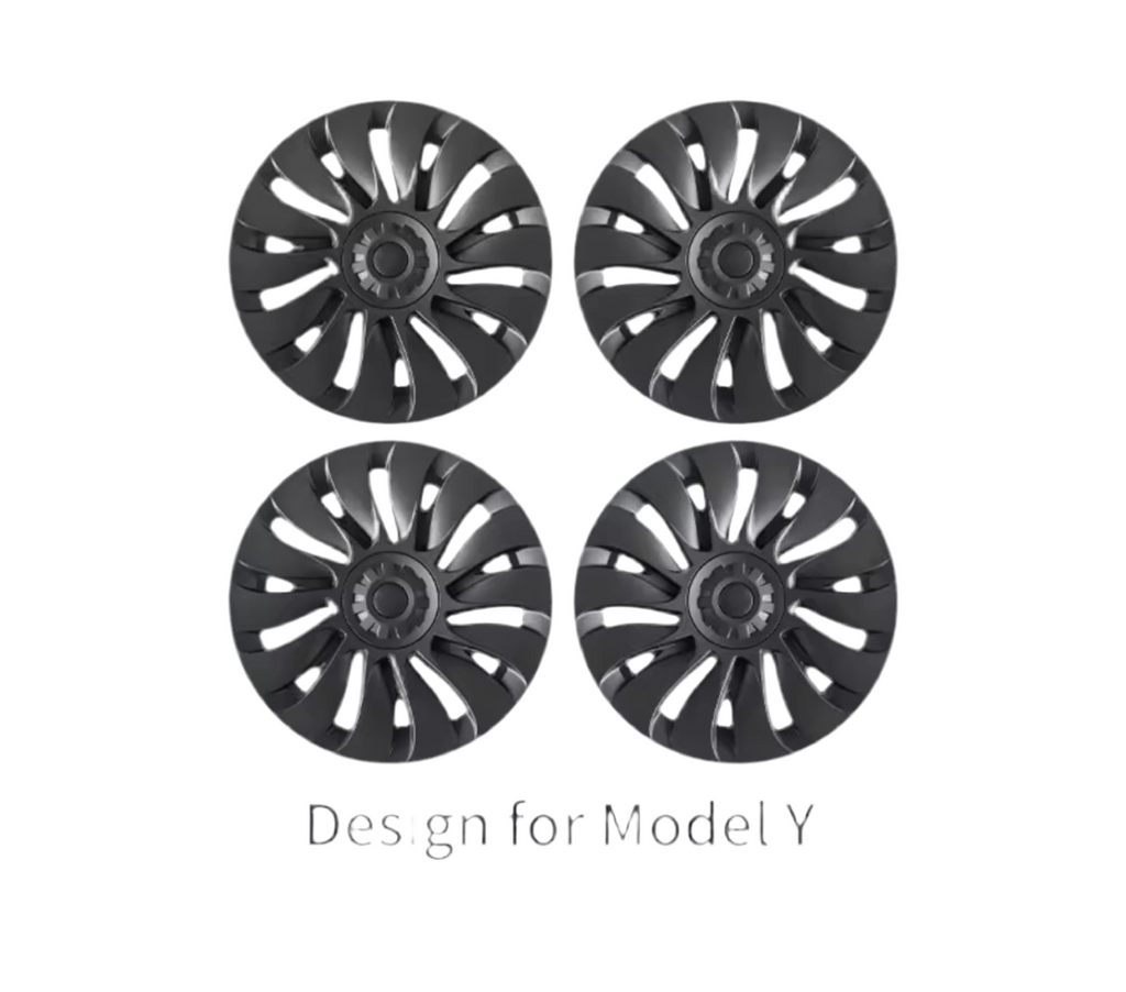 UK New Arrival !!! Tesla Model Y 4 x 19" Wheel Covers Turbine Hub Cap 2020-2024