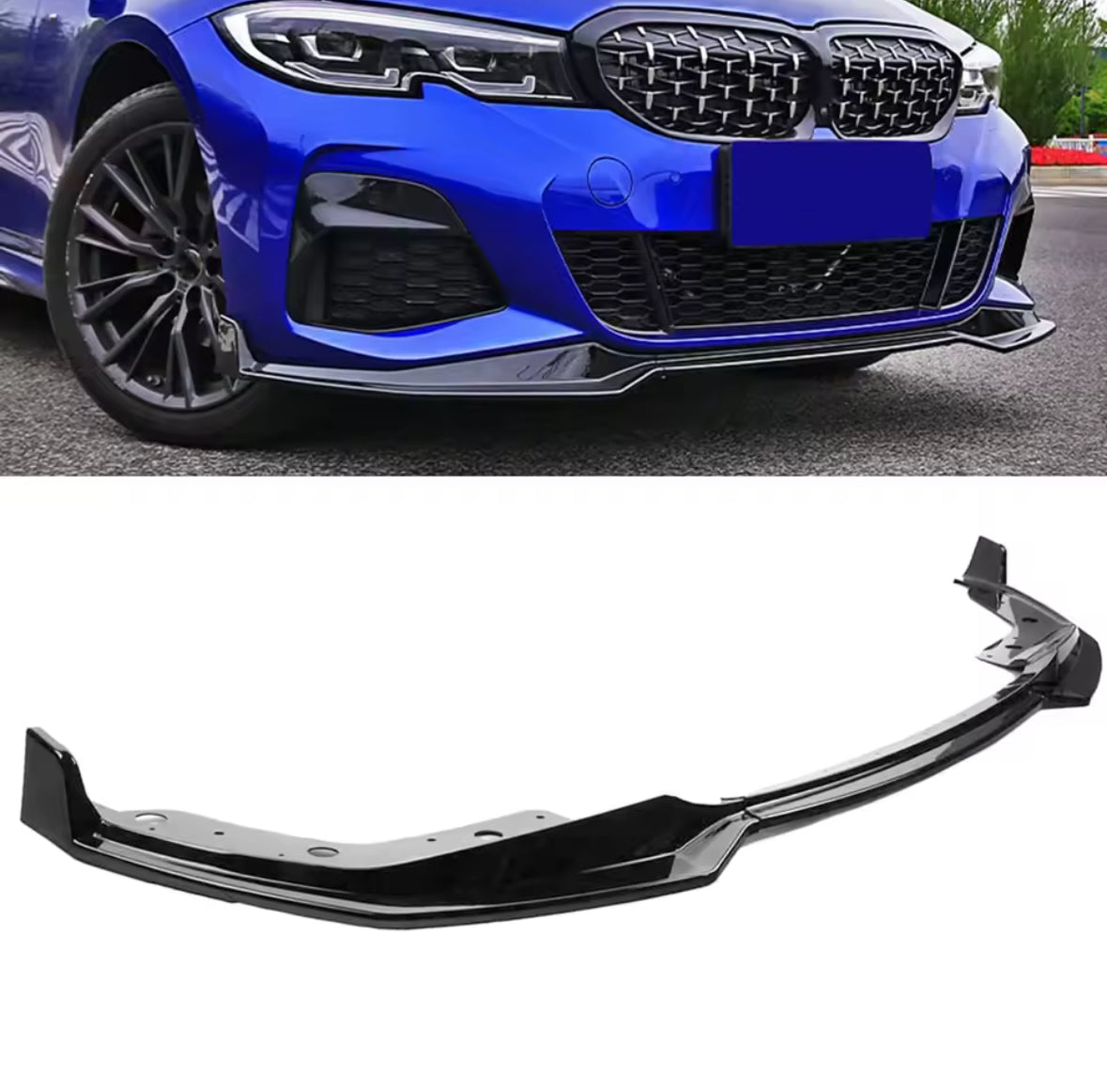 FOR BMW 3 SERIES G20 G21 FRONT LIP BUMPER SPLITTER M SPORT GLOSS 2019-2022