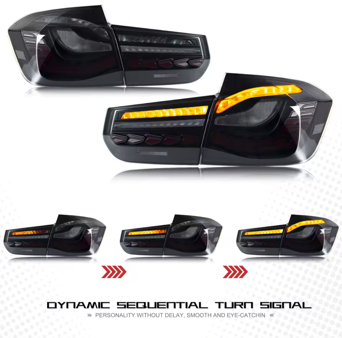 CHT OLED Tinted Rear Lights For BMW 3Series F30 F35 F80 Saloon 2013-2018