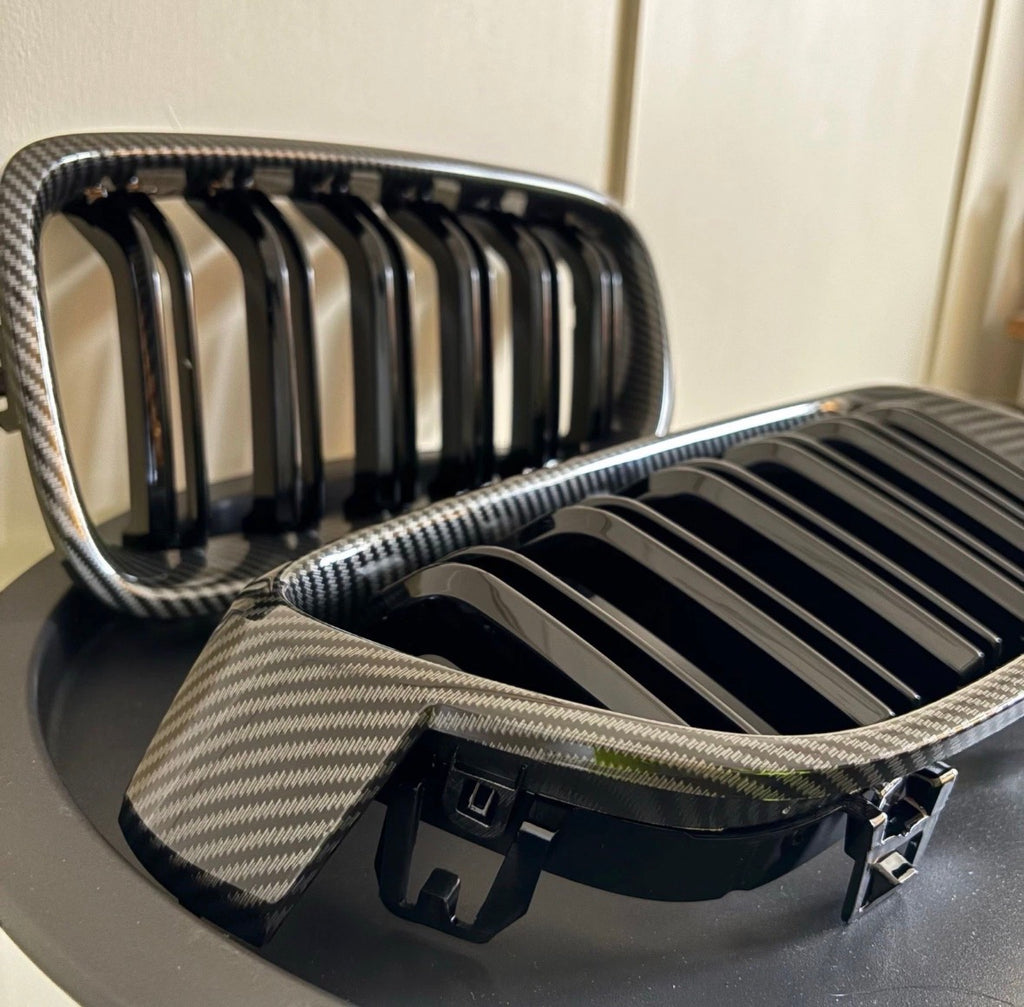 BMW 3 Series F30/ F31 2012-2019 Carbon Fiber Look Front Kidney Grilles Designed By CHT