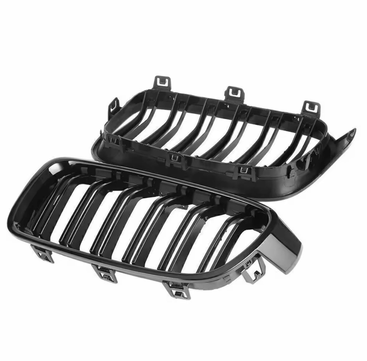 BMW 3 Series Kidney Grille Premium GLOSS BLACK Dual LINE F30 F31 2012-2018