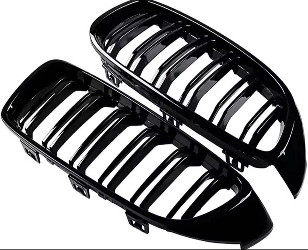 BMW 4 Series Gloss Black Kidney Grill dual line M4 Style F32 F33 F36 OEM Fit