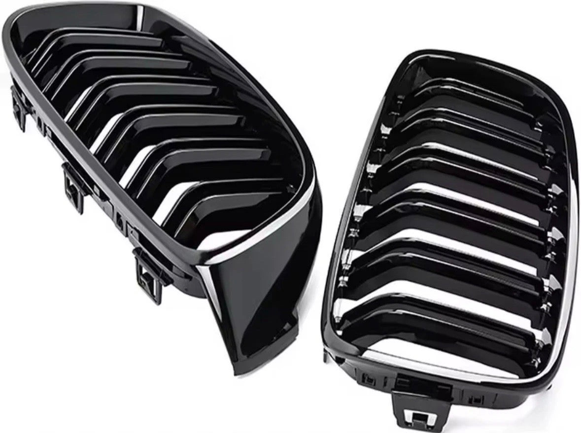 BMW 4 Series Gloss Black Kidney Grill dual line M4 Style F32 F33 F36 OEM Fit