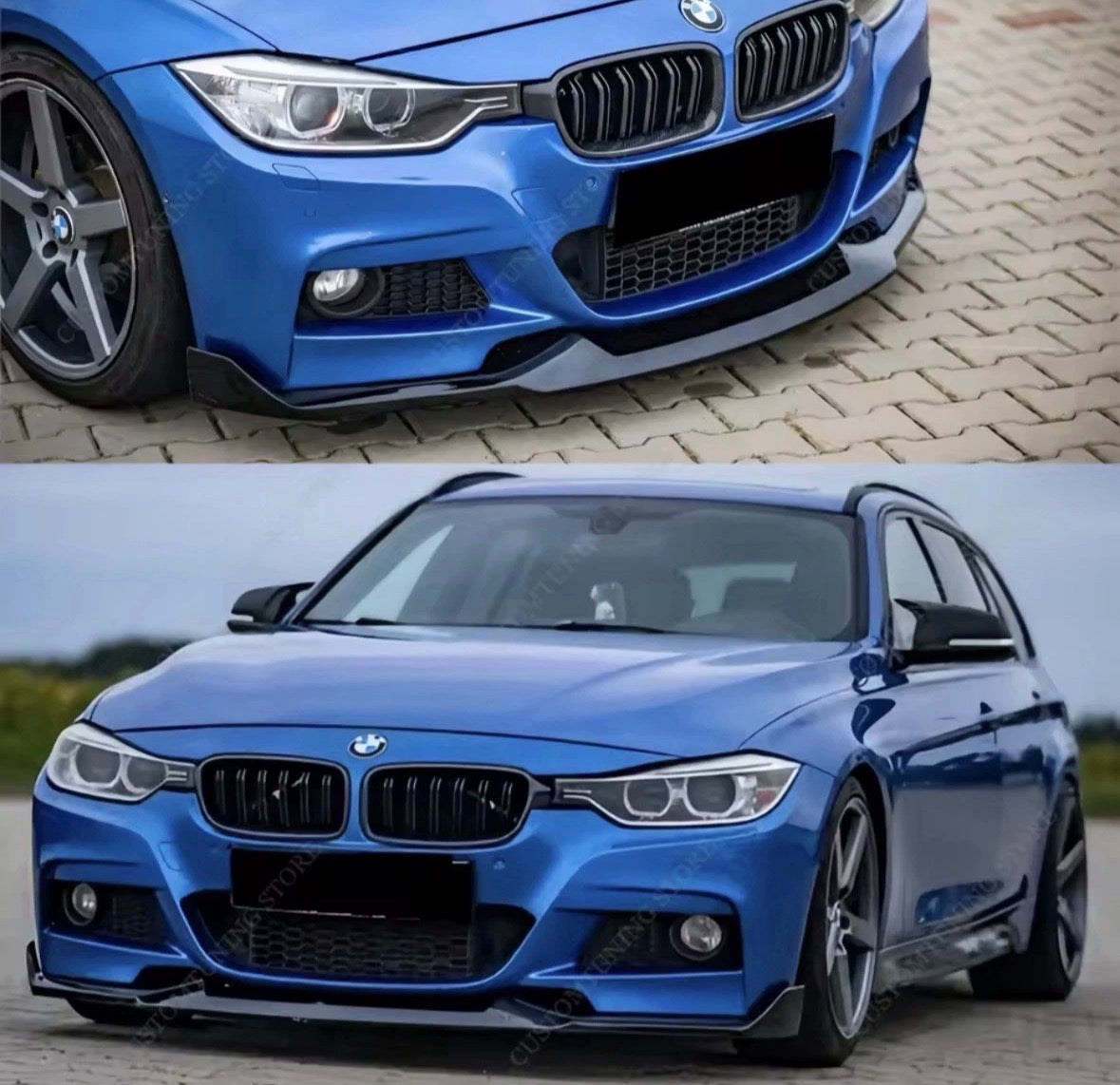 BMW F30 F31 3 Series MAD Style Front Lip Gloss Black (2012-2018) By CHT