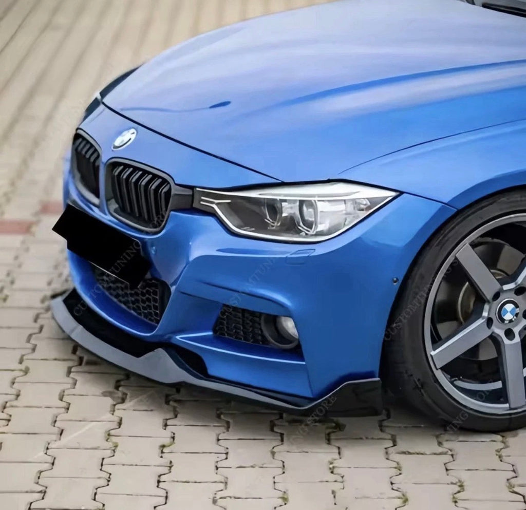 BMW F30 F31 3 Series MAD Style Front Lip Gloss Black (2012-2018) By CHT