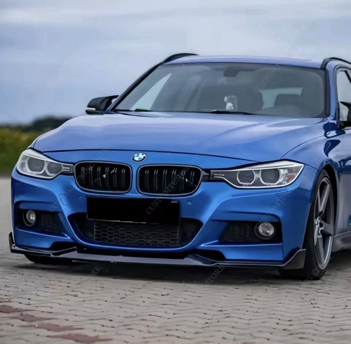 BMW F30 F31 3 Series MAD Style Front Lip Gloss Black (2012-2018) By CHT