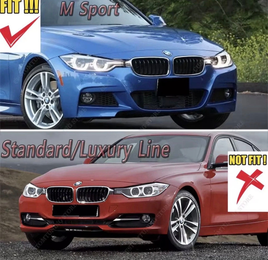 BMW F30 F31 3 Series MAD Style Front Lip Gloss Black (2012-2018) By CHT