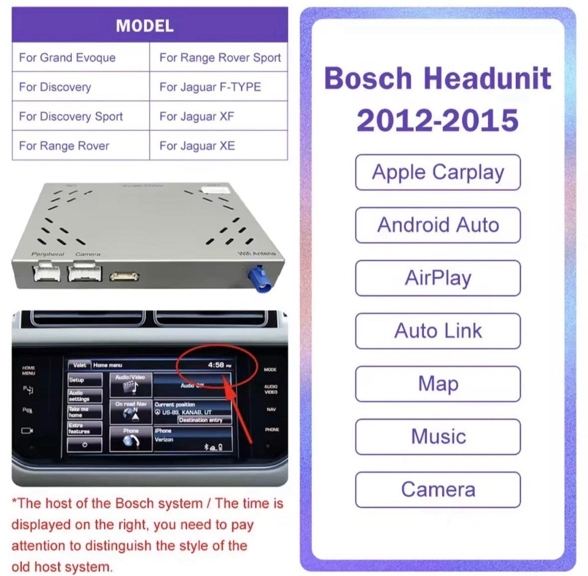 Range Rover Sport (Bosch) Apple Carplay & Android Auto Upgrade Kit 2012-2015