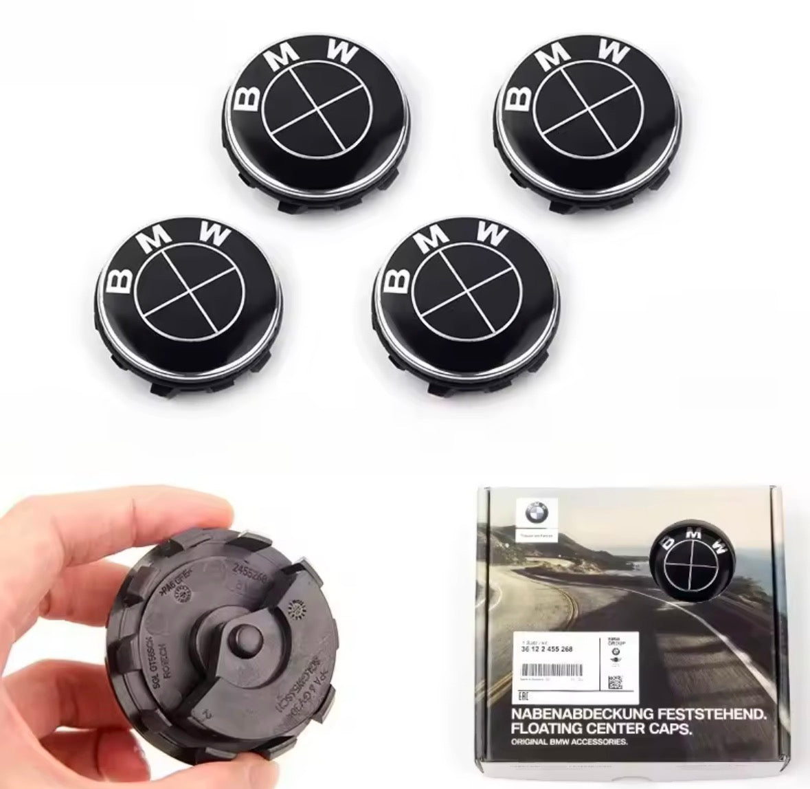BMW Floating Wheel Center Caps | 56mm & 68mm 4 Pcs