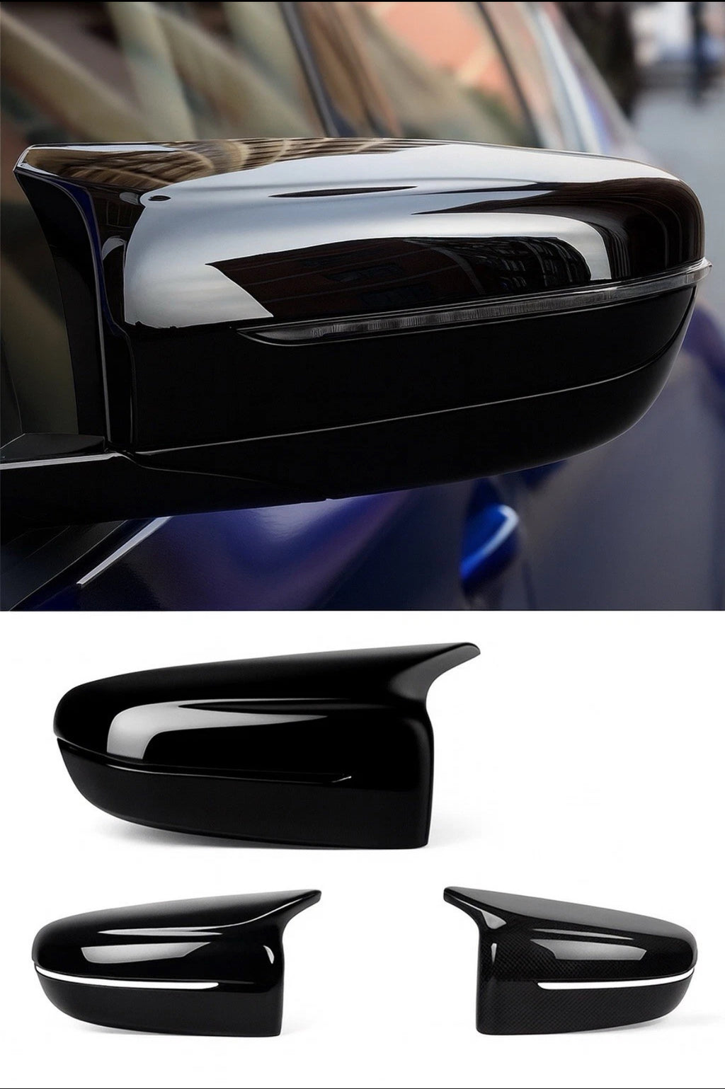 BMW G20 G30 17-20 Side Premium Wing Mirror Covers – Gloss Black M Style