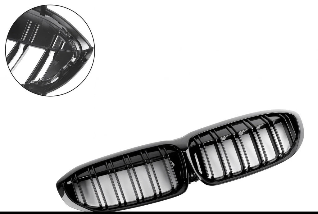 BMW 3 Series G20 G21 Gloss Black Performance Front Kidney Grilles Grills UK