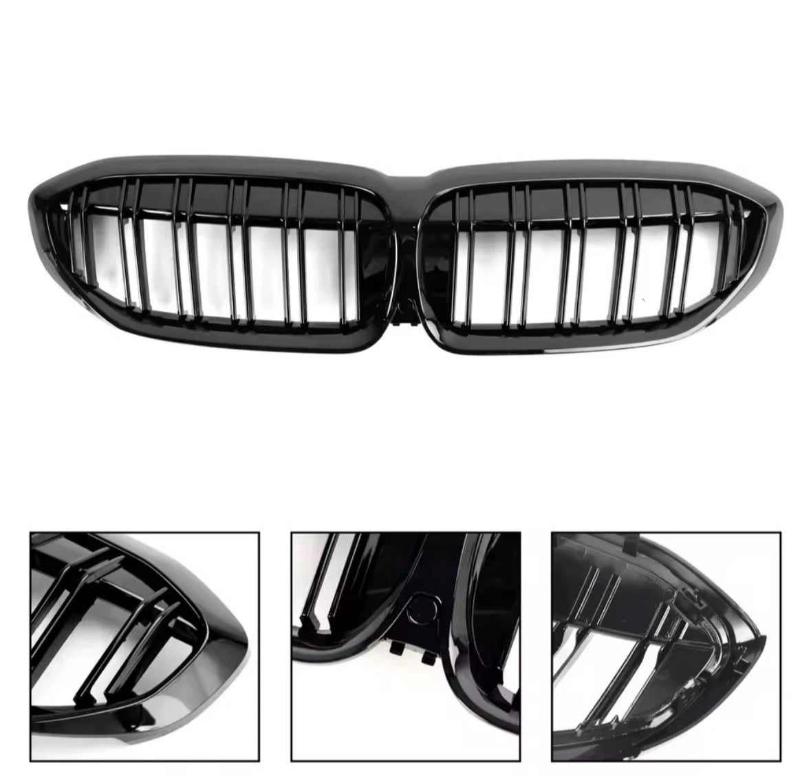 BMW 3 Series G20 G21 Gloss Black Performance Front Kidney Grilles Grills UK