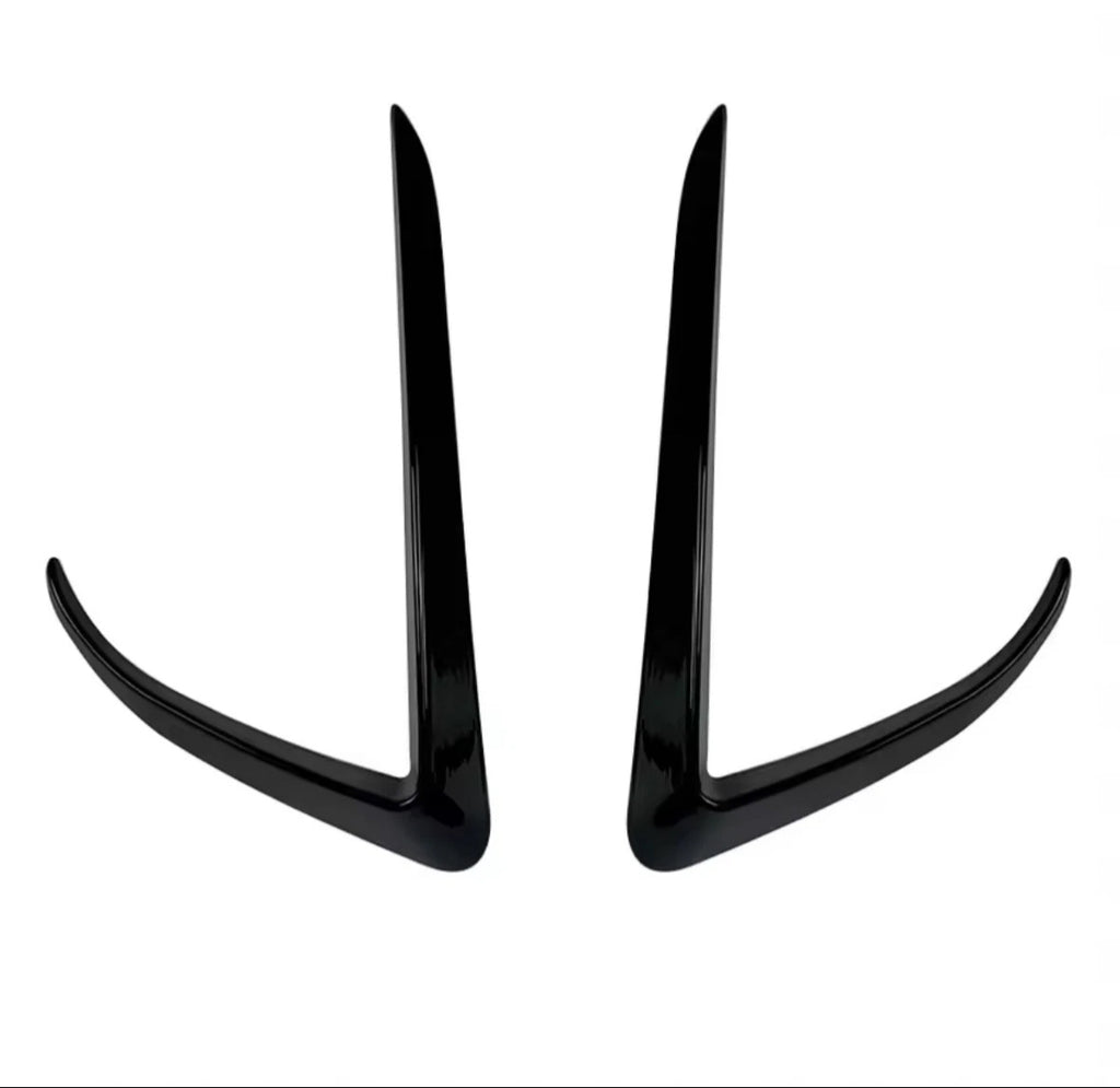 TESLA MODEL 3 FRONT SPLITTER Maxton Style GLOSS BLK + Front Canards 2017-2023