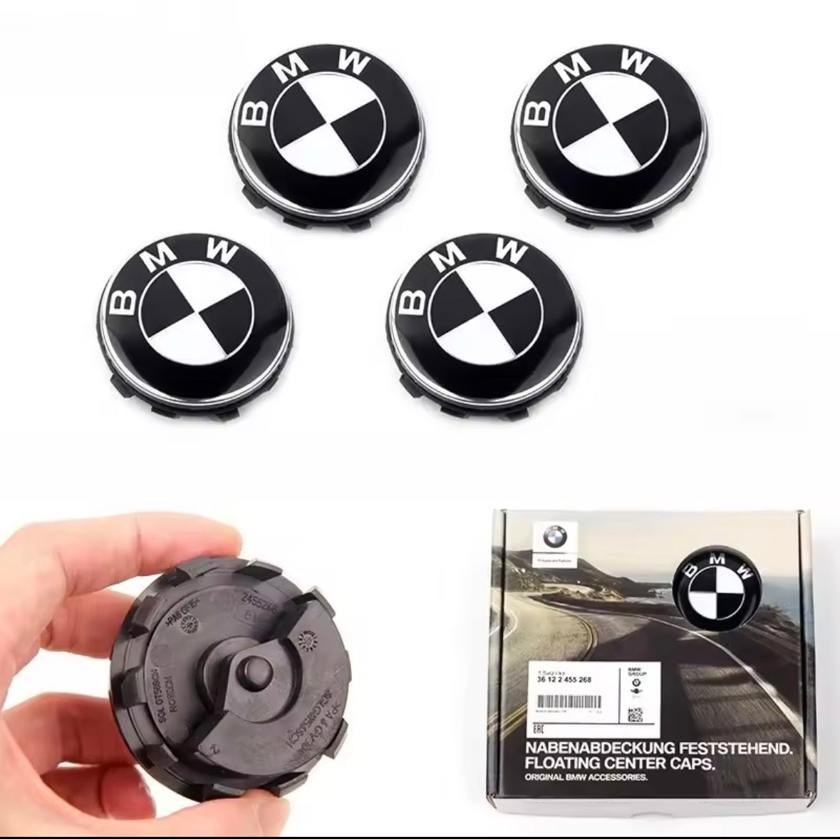 BMW Floating Wheel Center Caps | 56mm & 68mm 4 Pcs
