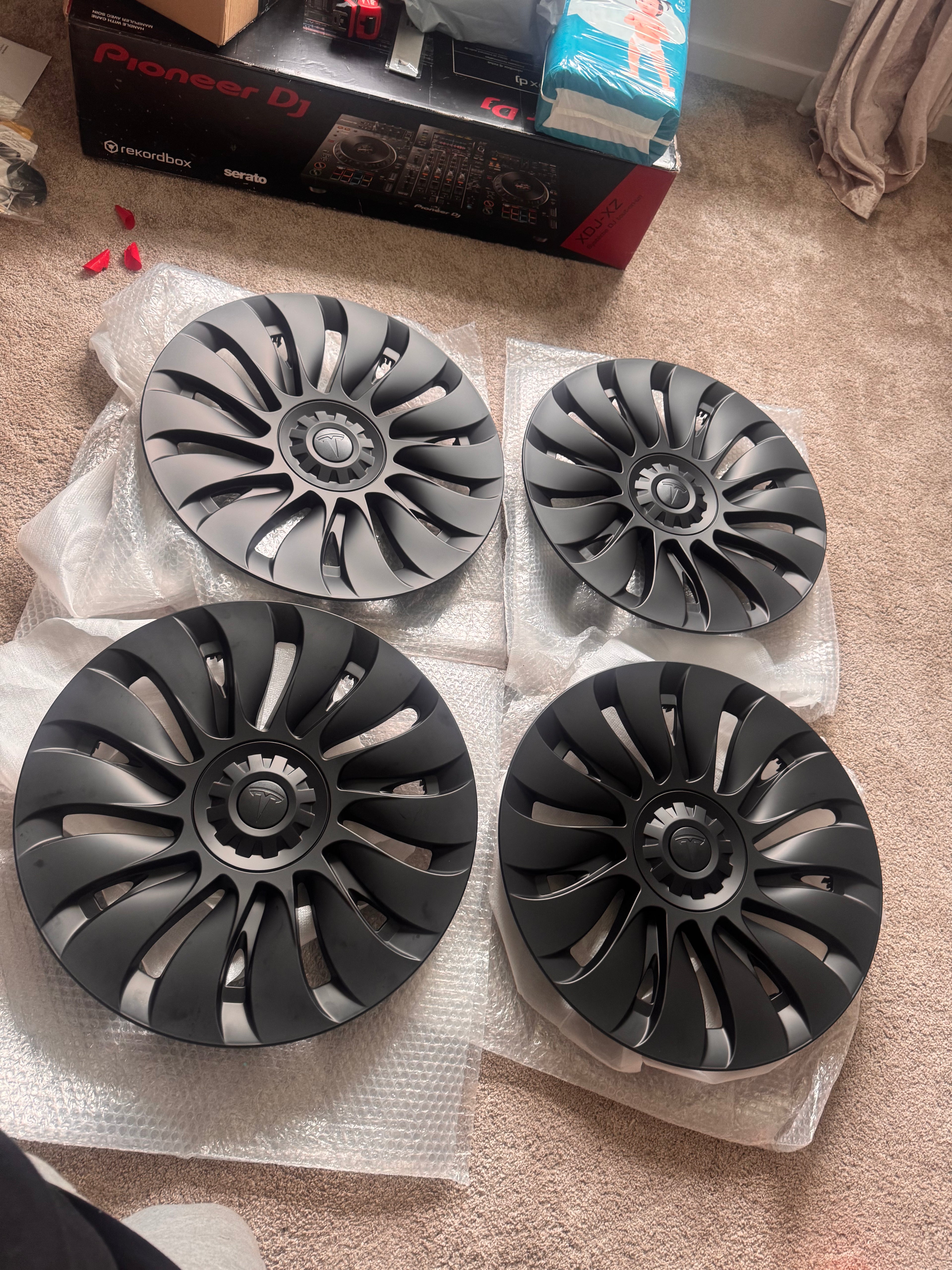 Tesla Model Y 4 x 19" Wheel Covers Turbine Hub Caps 2020-2024