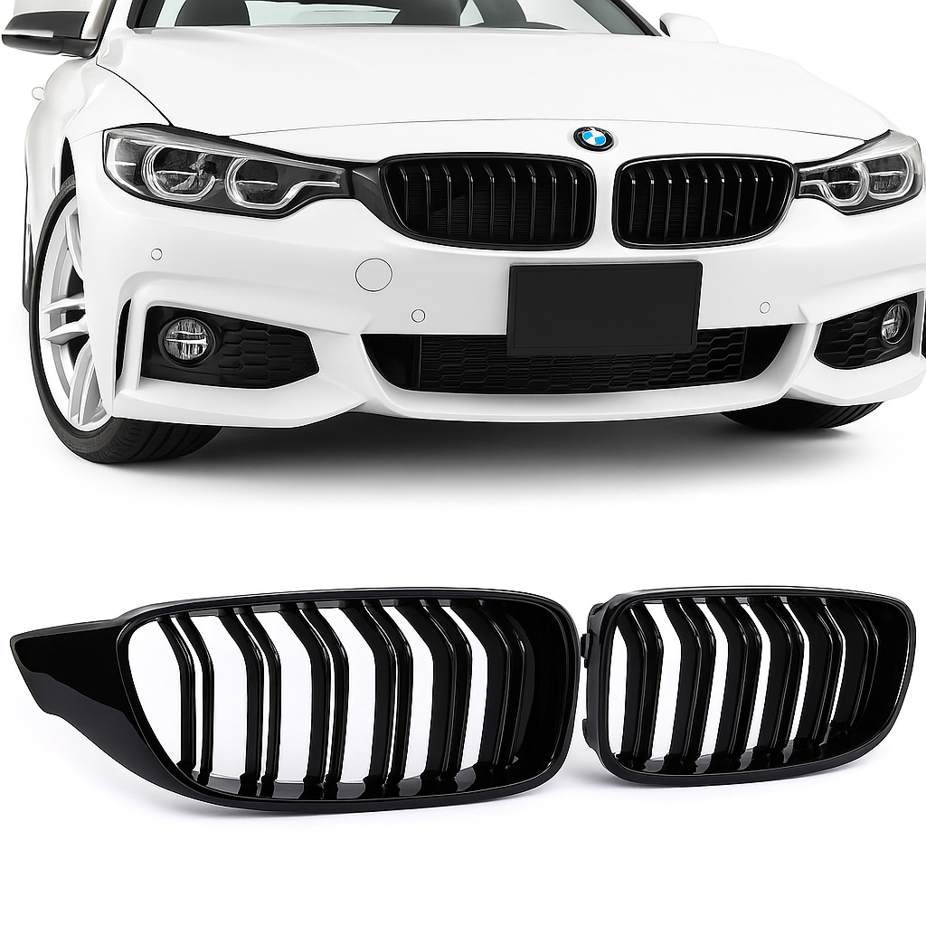 BMW 4 Series F32 F33 F36 Ultra Gloss Black Kidney Grille