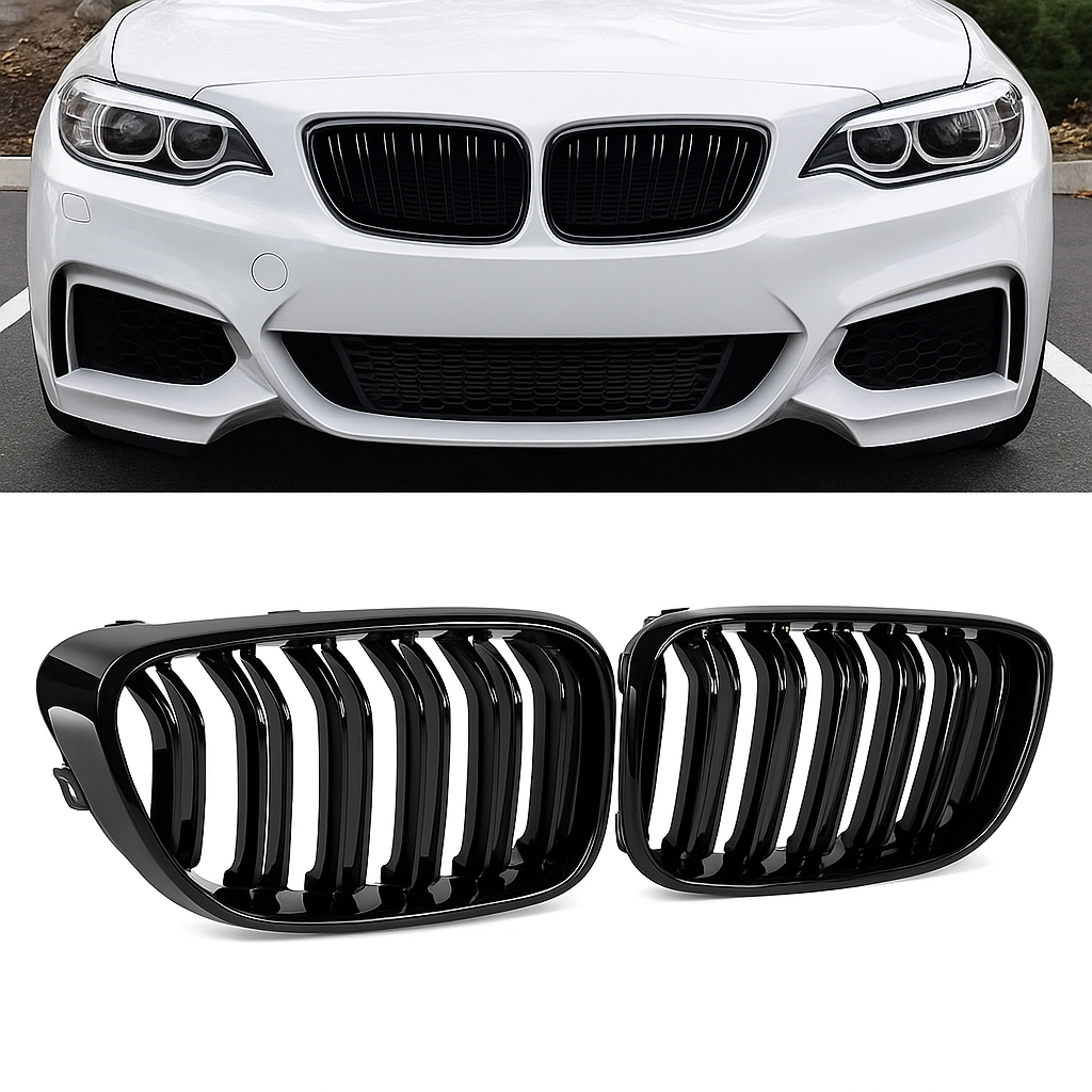 BMW 2 Series F22 F23 F87 Ultra Gloss Black Kidney Grille
