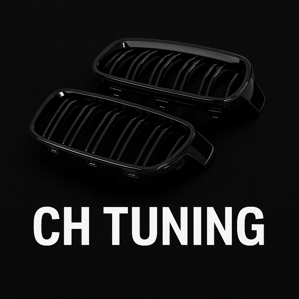 BMW 3 Series Kidney Grille Premium GLOSS BLACK Dual LINE F30 F31 2012-2018