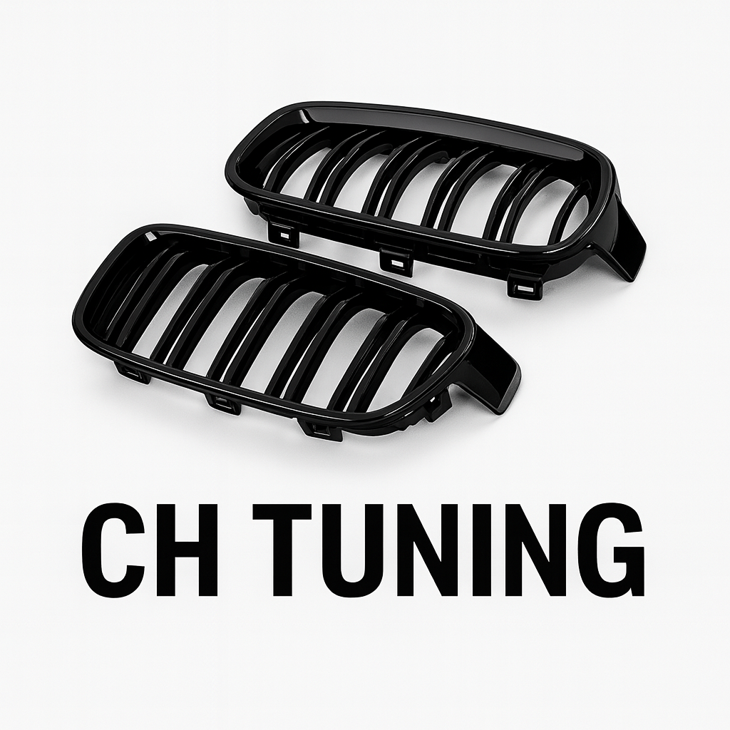 BMW 3 Series Kidney Grille Premium GLOSS BLACK Dual LINE F30 F31 2012-2018